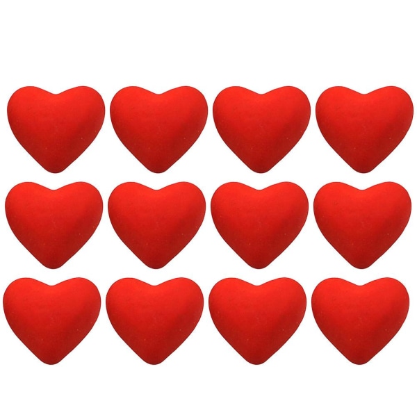 24 deler hjerteformede kontorviskere, studentviskere, Valentinsdagsviskere (2,80X2,80X1,80CM, rød)