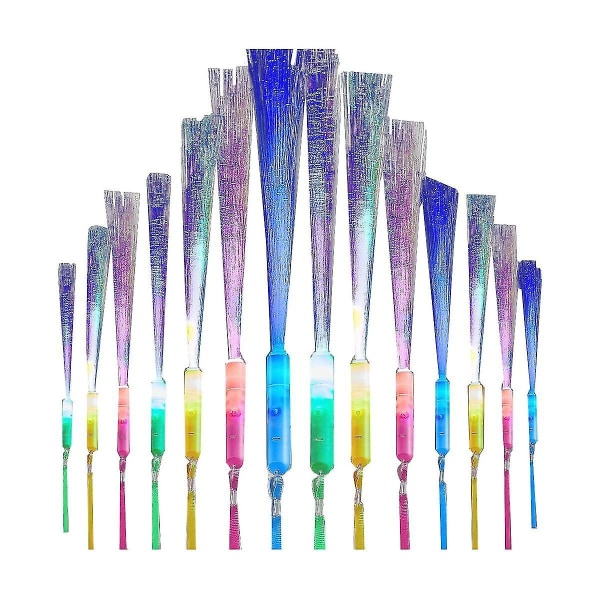 24 stk. Glow Fiber Wands Sticks Led Light Wand Fiber Optic Wands Blinkende Sticks Til Fest Bryllup H（Tilfældig Farve）
