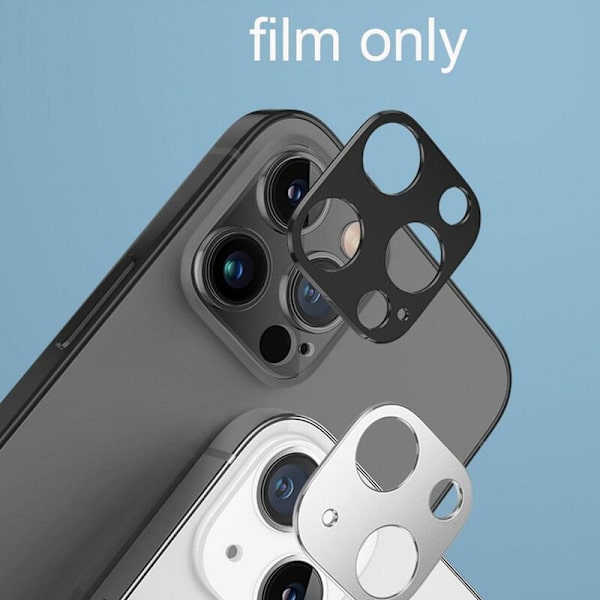 Reptålig metallkameraskydd för iPhone 13 Pro Max Aluminiumkameraskydd i glas för iPhone 13 Mini