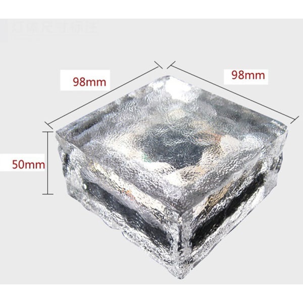 Utomhussolljus Kristallglas Ice Brick Varmt, Solar Brick Landscape Path LED-ljus färgstarkt ljus