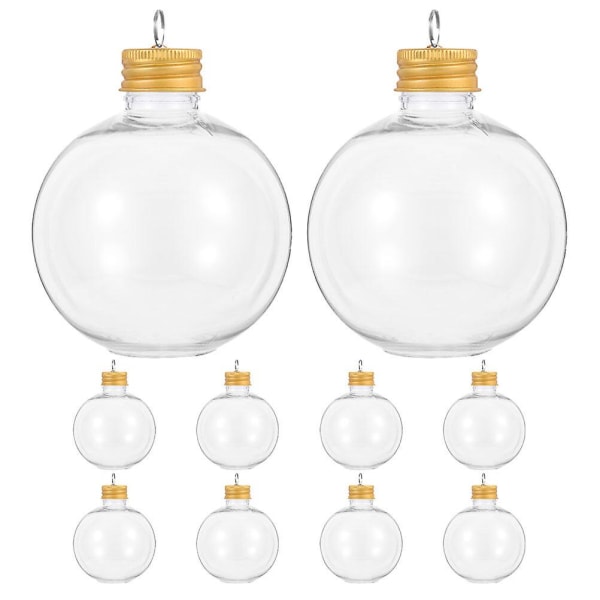 10-Pack juletre påfyllbare ornamenter Vannflaske Pæreformet anheng Godteriholder (7,20X6,00X6,00CM, gull)