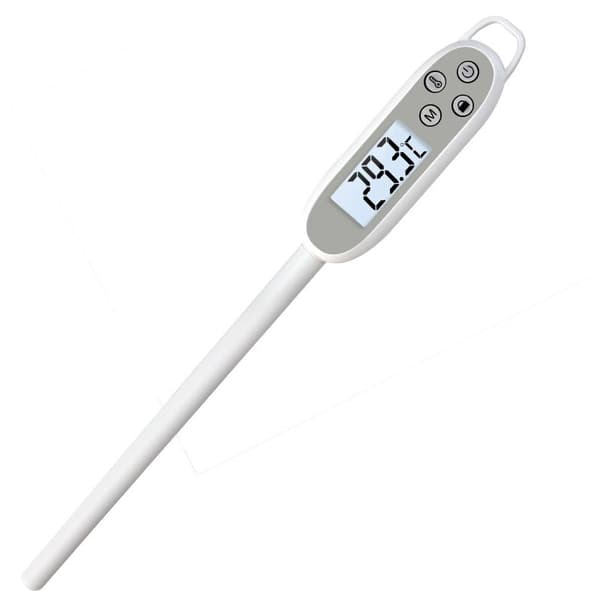 FlkwoH Digital Termometer för Mat, Fällbar Snabbavläsning BBQ Termometer för Kött (Vit)