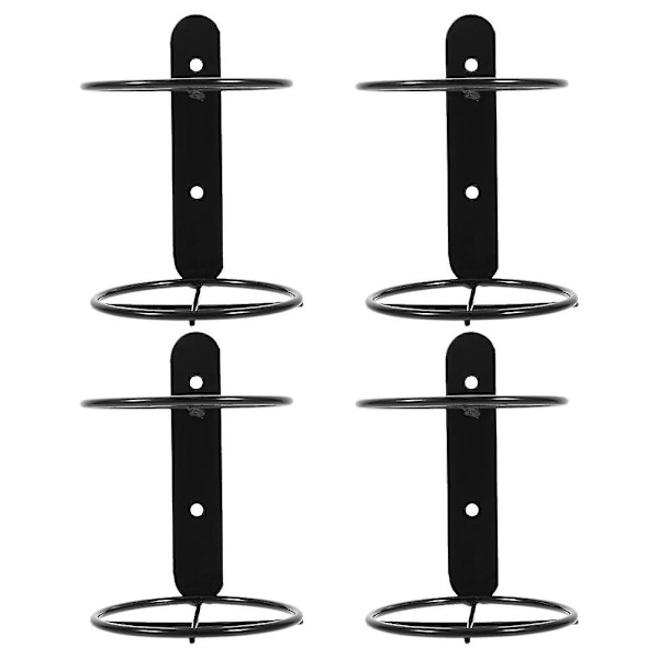 4-pack seinälle kiinnitettävä viiniteline olutpullon näyttöteline yksittäinen pulloteline seinäteline metalliviiniteline (13,50X9,50X9,50CM, musta)