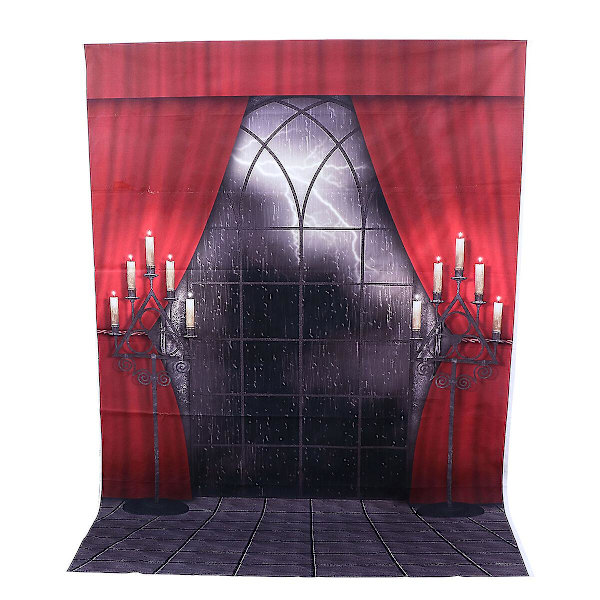 Halloween skrekkfotografering bakgrunn fotostudio rekvisitter (210X150cm, rød)