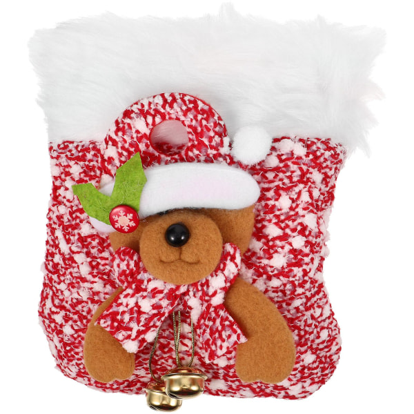 Gavepose med juletema gavepakkepose Juleemballasjepose julefestpose gavepose (16.00X15.00X2.00CM, hvit)
