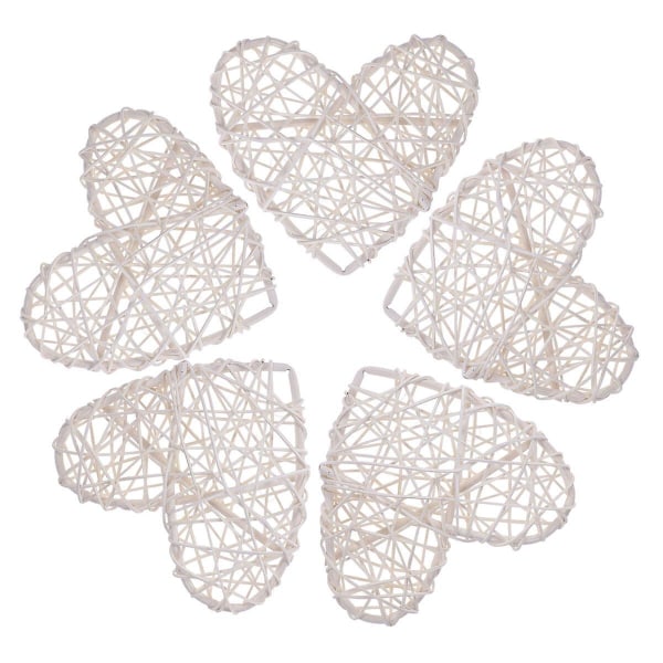 5 pieces/lot of cute rattan heart-shaped takraw balls DIY takraw ball craft party decoration supplies (white) (16.00X16.00X2.00CM, white)