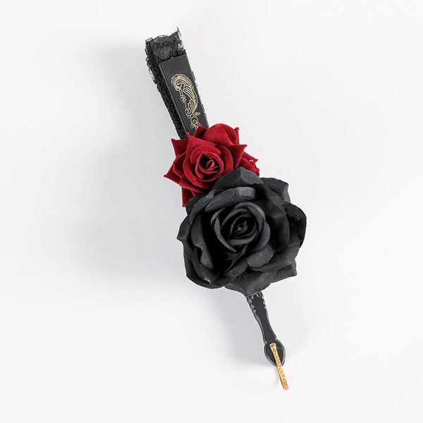 Halloween Black Hand Fan Lace Rose Handheld, Vintage Retro Flower espanjalainen suuri kokoontaitettava tuuletin