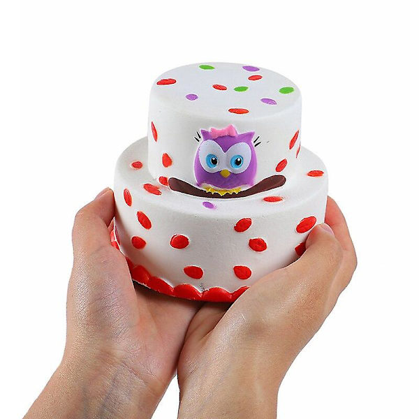 Super Double Owl Cake Squishi Pu Simulation Squishy Slow Rising Scented Soft Kids Stress Relief Squeeze Toys 11.5*9 Cm