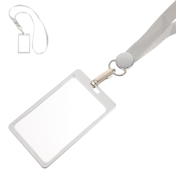 Gennemsigtig kortholder foto handelskortholder arbejdskort beskyttelsescover gennemsigtig kortholder (57X5.9CM, sølv)
