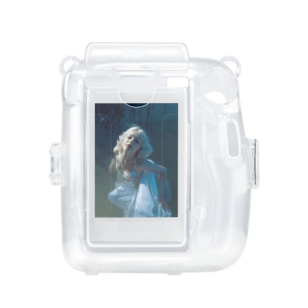 Fototaske Gennemsigtig opbevaringsæske Plastcover PVC til Polaroid Instax Mini11 75g 12 X 7,5 X 12,8 cm Stropreb Sticker