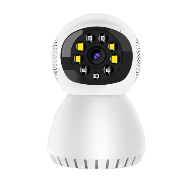 Kompakt inomhus plug-in smart säkerhetskamera, HD-video, nattseende, rörelsedetektering, tvåvägsljud, enkel set , smart wifi-kamera (vit)