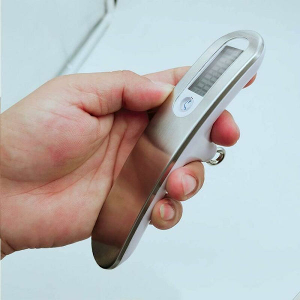 Bärbar digital bågskala 50 kg med transparent LCD-display g/oz/kg/lb