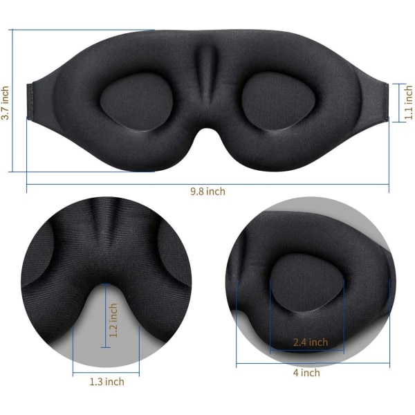 3D Sleep Mask, New Arrival Sleeping Eye Mask, musta