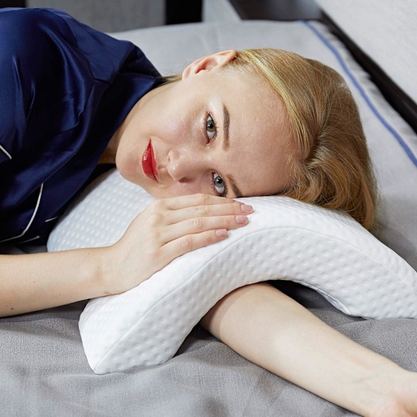 Ergonomisk Design Kuddkudde, Memory Foam Långsam Återhämtning för Par, Andningsbar och Maskintvättbar Tunnelkudde för Djup Sömn, Multifunktionell för