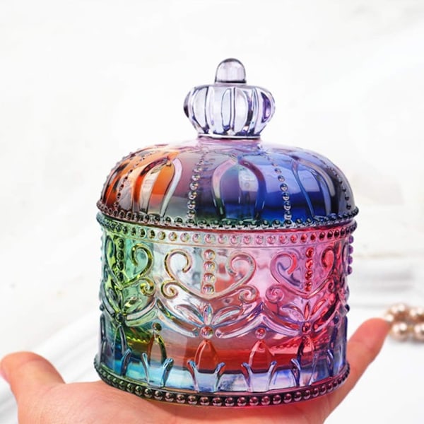 Klar Glas Apotekarburk, Lyxig Tältformad Kristall Dappen Skål för Elegant Förvaring, Högkvalitativ Silikonbehållare (Lätt att Rengöra)