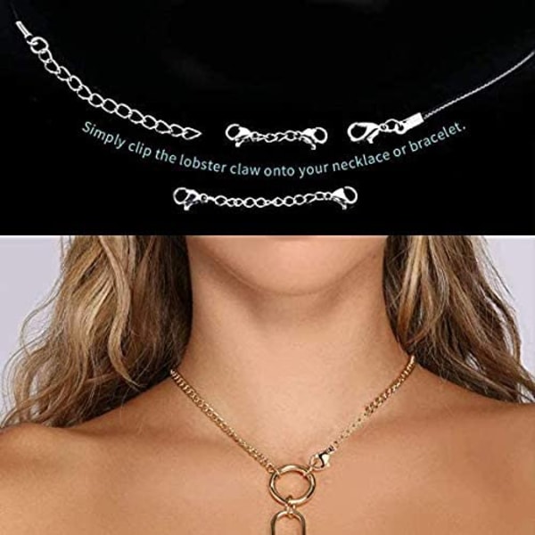 Halsbandsförlängare, 10 st rostfritt för smyckestillverkning