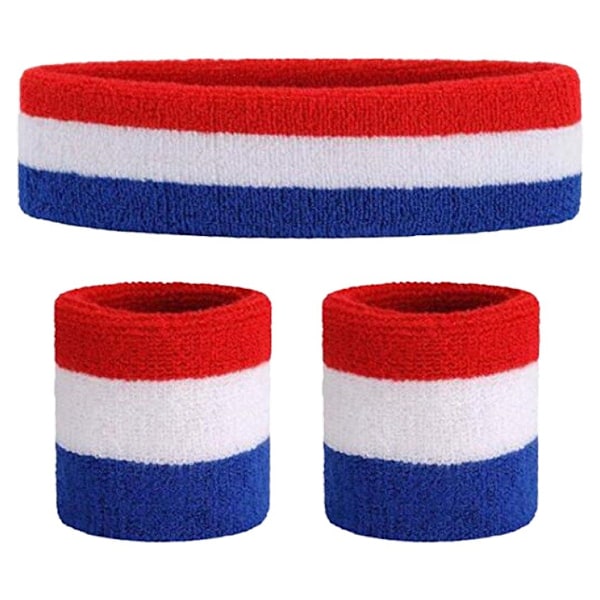 Svettband Set, Atletisk Tränings Terry Cloth Armband, Tillverkat i USA, Fukttransporterande Bomulls Sportpannband, Perfekt För Basket Och Andra Sporter