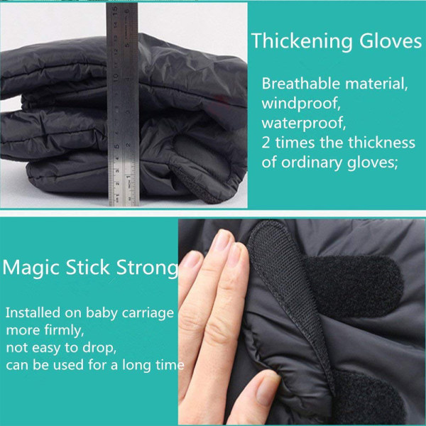 Håndvarmere med anti-fryse handsker til klapvogn