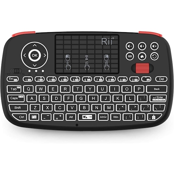 2.4Ghz RF-anslutning Mini Bluetooth-tangentbord, pekplatta för trådlös bärbar skrivupplevelse (Kompakt & Bärbar, Långvarig Uppladdningsbar)