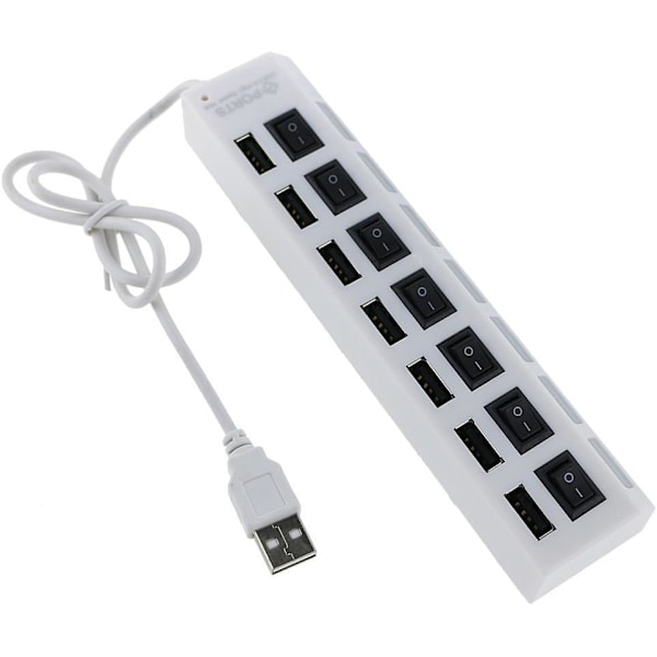 Mångsidig 7-Portars USB-Hubb, Strömstatusindikatorer För Tydlig Övervakning, Kompatibilitet Mellan Operativsystem, Redo Att Förbättra Din Arbetsstation (2