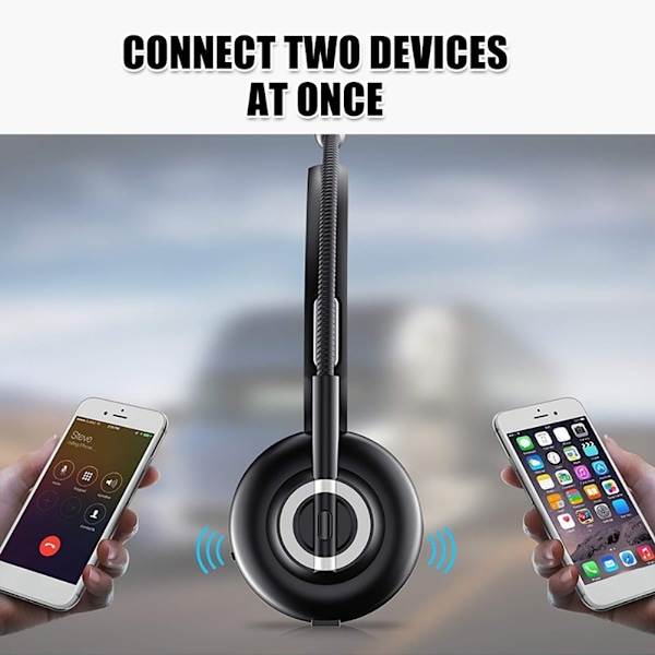 Trådlöst headset, professionellt ljud var som helst, AI-driven ENC-brusreducering Bluetooth-headset med mikrofon för sömlös anslutning,