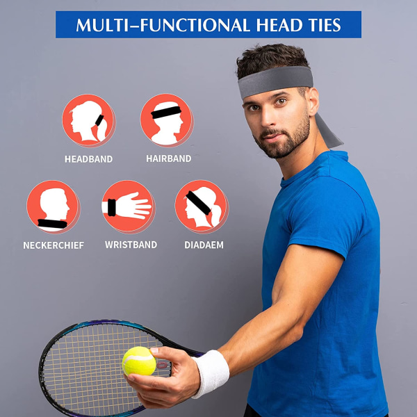 3-delers tennisslips pannebånd Sport tørt hode slips hårbånd Unisex