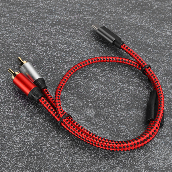 Tvinnad par-design Stereo Ljud USB C till RCA Ljudkabel, Högkvalitativ Överföring för Hemmabioförstärkare, DVD, Högtalare, Mobiltelefon, Surfplatta