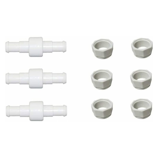6 ST Slangmutter D20(2st)+D15(4st) Poolslang Vridbeslag Kompa