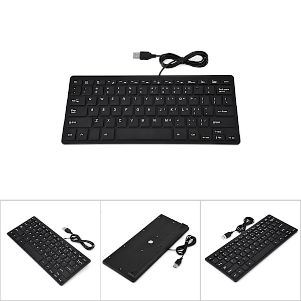 Ultratunt Mini USB-Kabelanslutet Tangentbord, Qwerty-Layout, Tunn Design, Trendigt Lättviktigt, Utrymmesbesparande, Bekväm Skrivning, För De Flesta Enheter Via