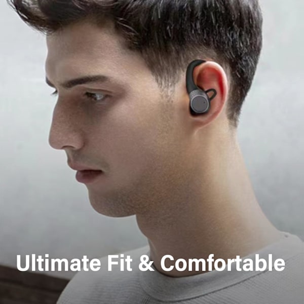 Sport Bluetooth Hörlurar, Klar Samtalskvalitet och Oberoende Uttalskammare, Bluetooth 5.1 för Oavbruten Musikströmning (Svart)