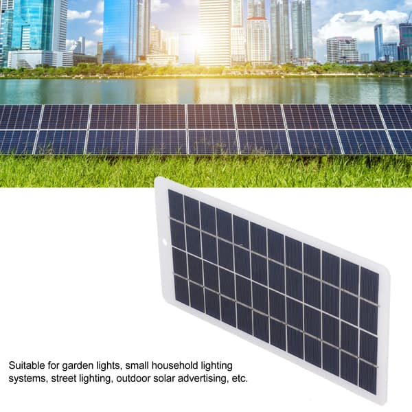 Solcellepanellader for utendørsbelysning, høyeffektivt polysilisium solcellepanel med høy lystransmisjon, 5W 12V bærbar solcelle