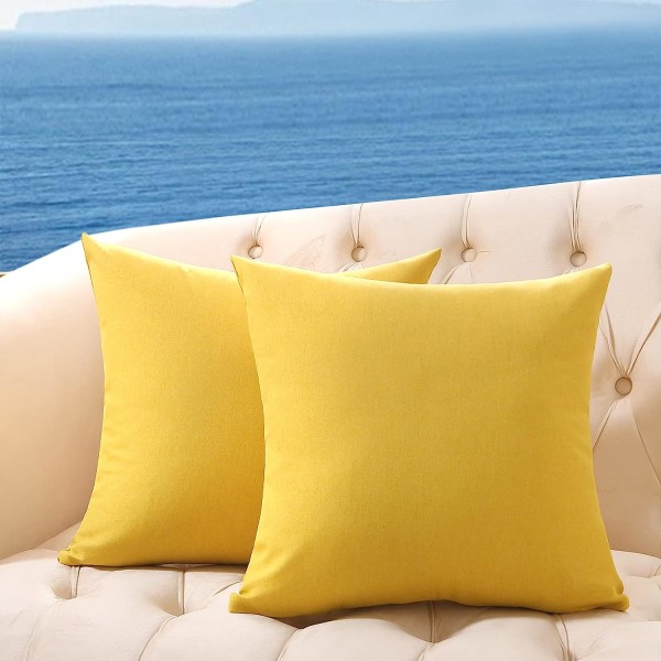 Pack of 2 Outdoor Pillow Covers Waterproof  18x18 Inches