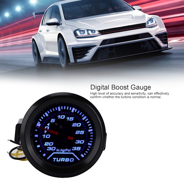 Universell 12V Turbo Boost Mätarsats, Justerbar Boost Controller För Anpassningsbar Prestanda, Röktonad Lins & LED-Display