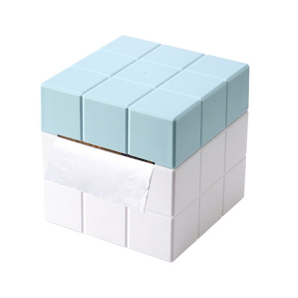 Creative Cube Tissue Box Opbevaringspapirkasse, lyseblå