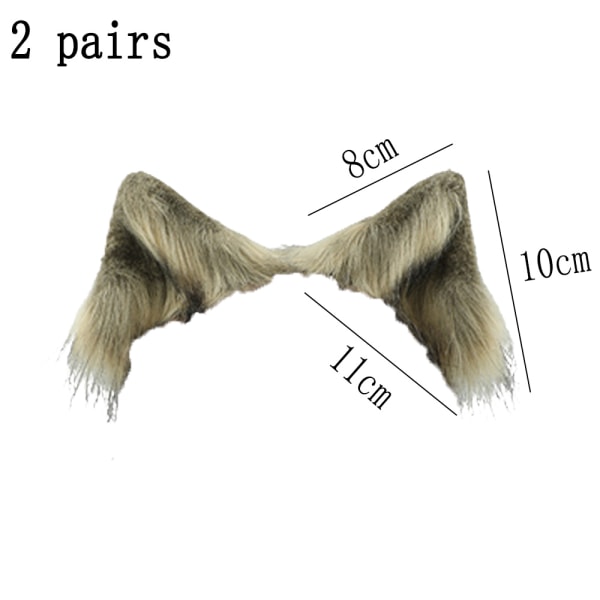 2 par med katteøre hårklemmer Halloween revøre lodne hodeplagg