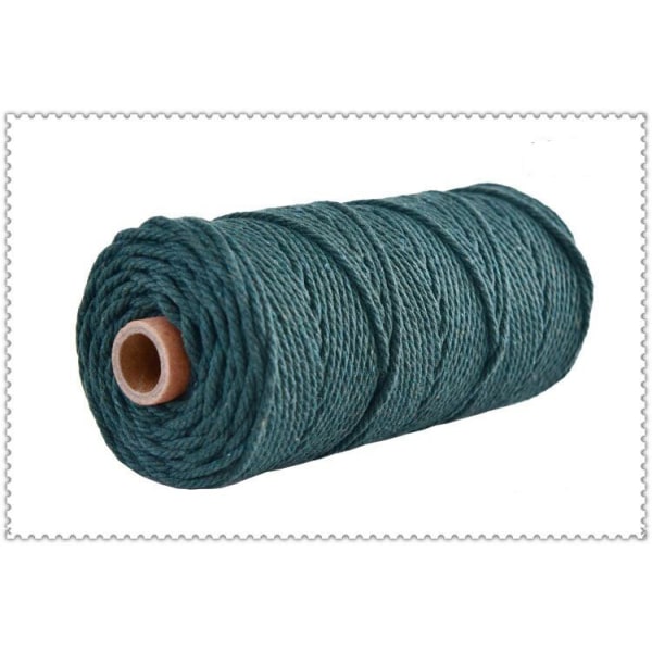 3Mm Cotton Cord Rope Twisted Macrame String,Deep Green