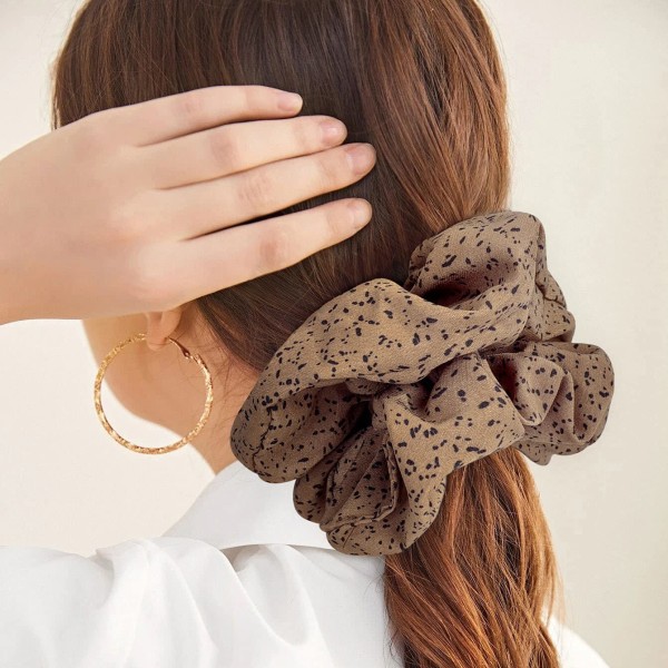 3-pak satin scrunchies til tykt hår chiffon scrunchies