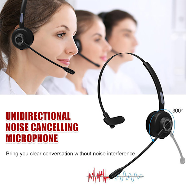 Trådlöst headset, professionellt ljud var som helst, AI-driven ENC-brusreducering Bluetooth-headset med mikrofon för sömlös anslutning,