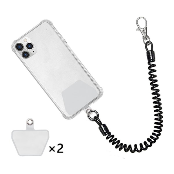 Telefon Lanyard Tether Universal Smartphone Håndledsrem, Sort