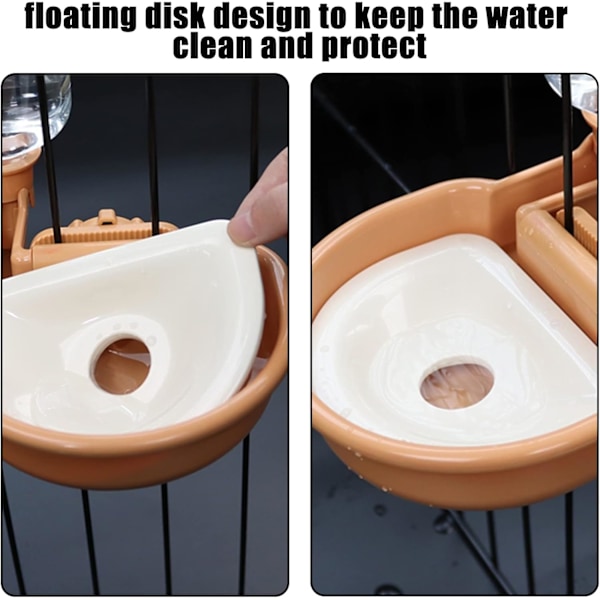 Automatisk Vattendispenser för Hundar Katter, Gravitationsmatad Matare med Stänksäker Design, BPA-fritt Material, Kvalitets-ABS, Installation Utanför Buren
