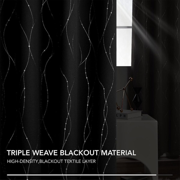 Tekstil blendingsgardiner, mørke gardiner til stuen, bølgete