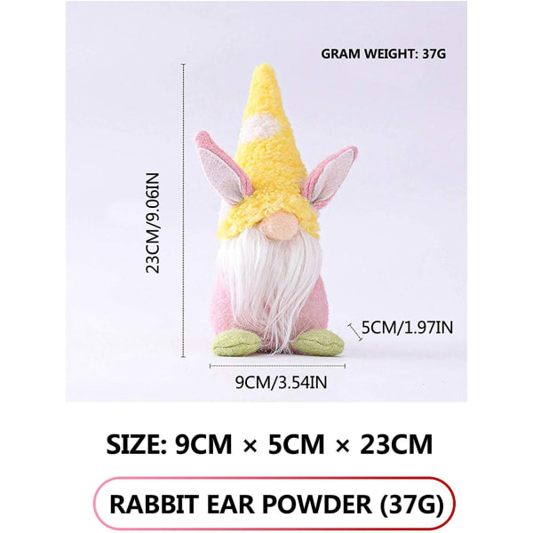 3 STK påske Gnome Bunny med påskeegg, innendørs vårdekor