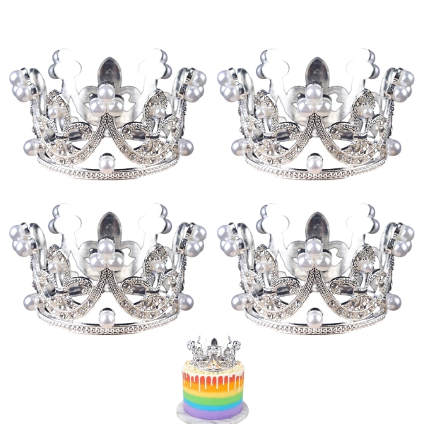 Krona tårtdekoration Pearl Crown födelsedagstårta dekoration plug-in