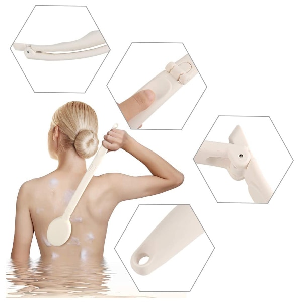 Skäm bort dig med lyxen av ett 3-i-1 badsvampsborstset, bekvämt att hålla och antimikrobiellt, ergonomisk design och utbytbara borsthuvuden, för en
