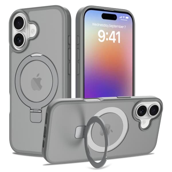 Kompatibel med Apple 17-tums grått magnetiskt stativ skyddsfodral (stöder trådlös laddning)