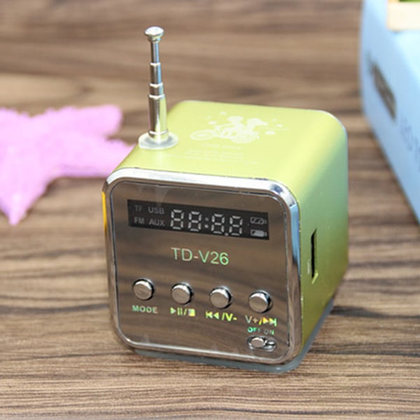 Kompakt Fluorescerande Aluminiumlegering Portabel Minihögtalare Med Bra Ljudkvalitet, Mini Och Lättviktig, Stöder SD TF-kort Och USB2.0 För Bred Användning