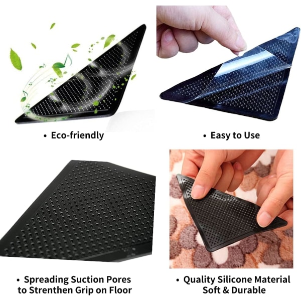 8-pack återanvändbar halkfri mattgripare - Säker matta tejp