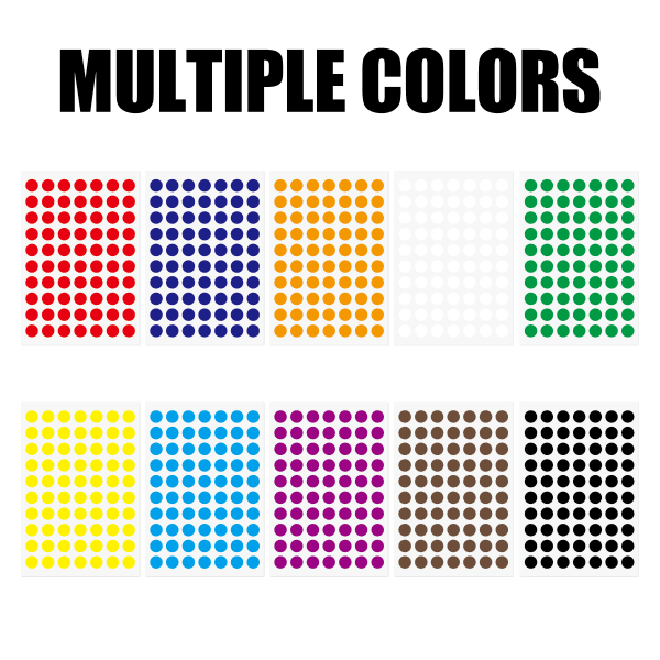 7000 STK Colored Dot Stickers 1cm 10 Color, Code Labels Circle
