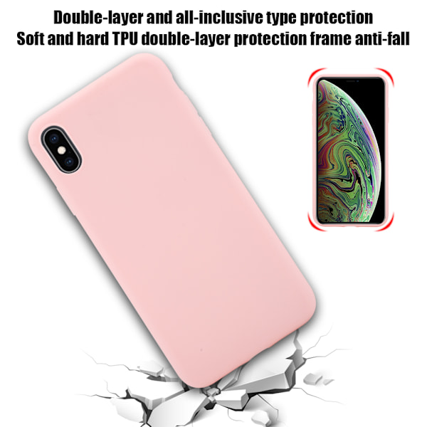 Flytande silikongummiskal för iPhone Xs Max, Elegant skydd med mikrofiberfoder för 6,5-tum, Rosa