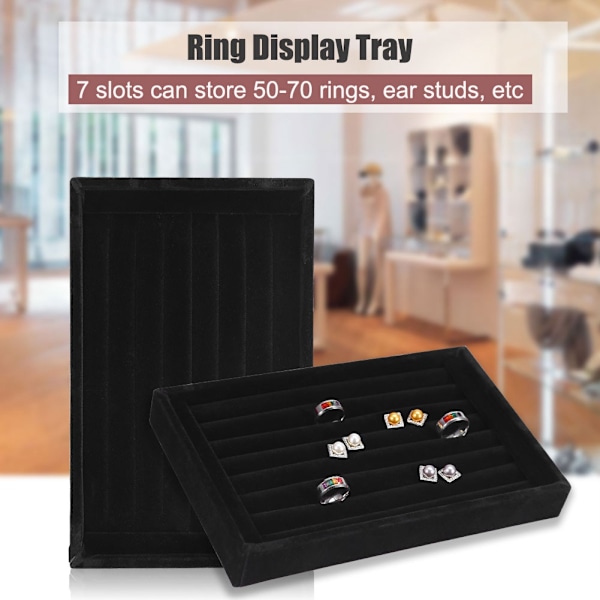 Ringörhängen Visningsställ, Skyddande Sammet Yta Rött Trä Smyckesdisplay Organizer, Stapelbar Sammet Ringdisplay Med Elegant Design För Hem Butik